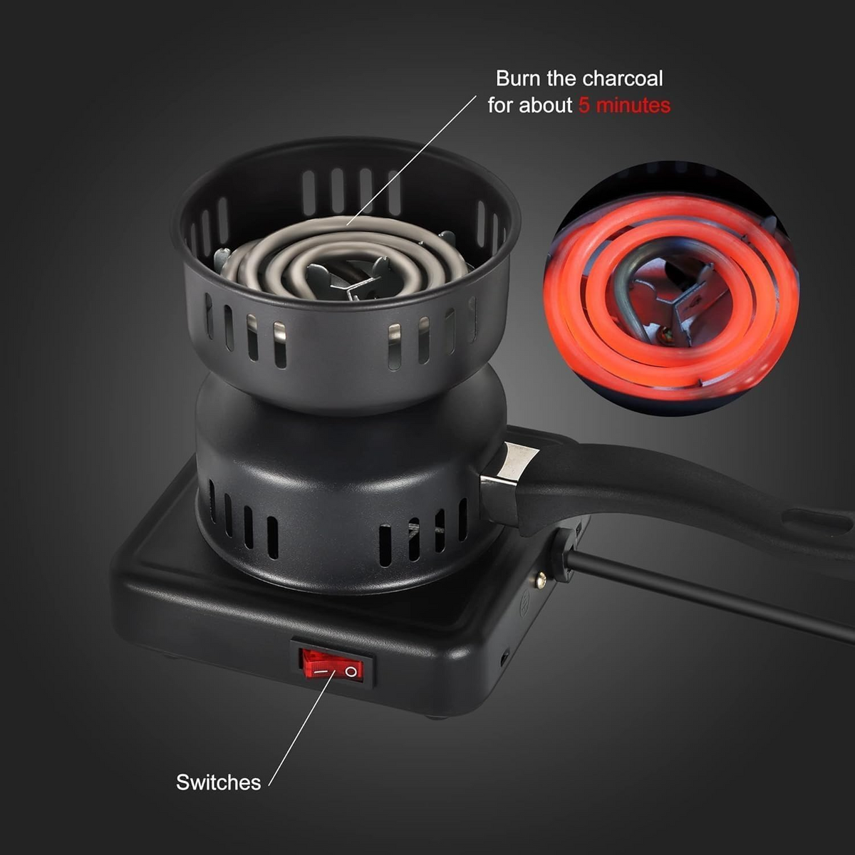 Electric Charcoal Starter for Hookah, Shisha & BBQ