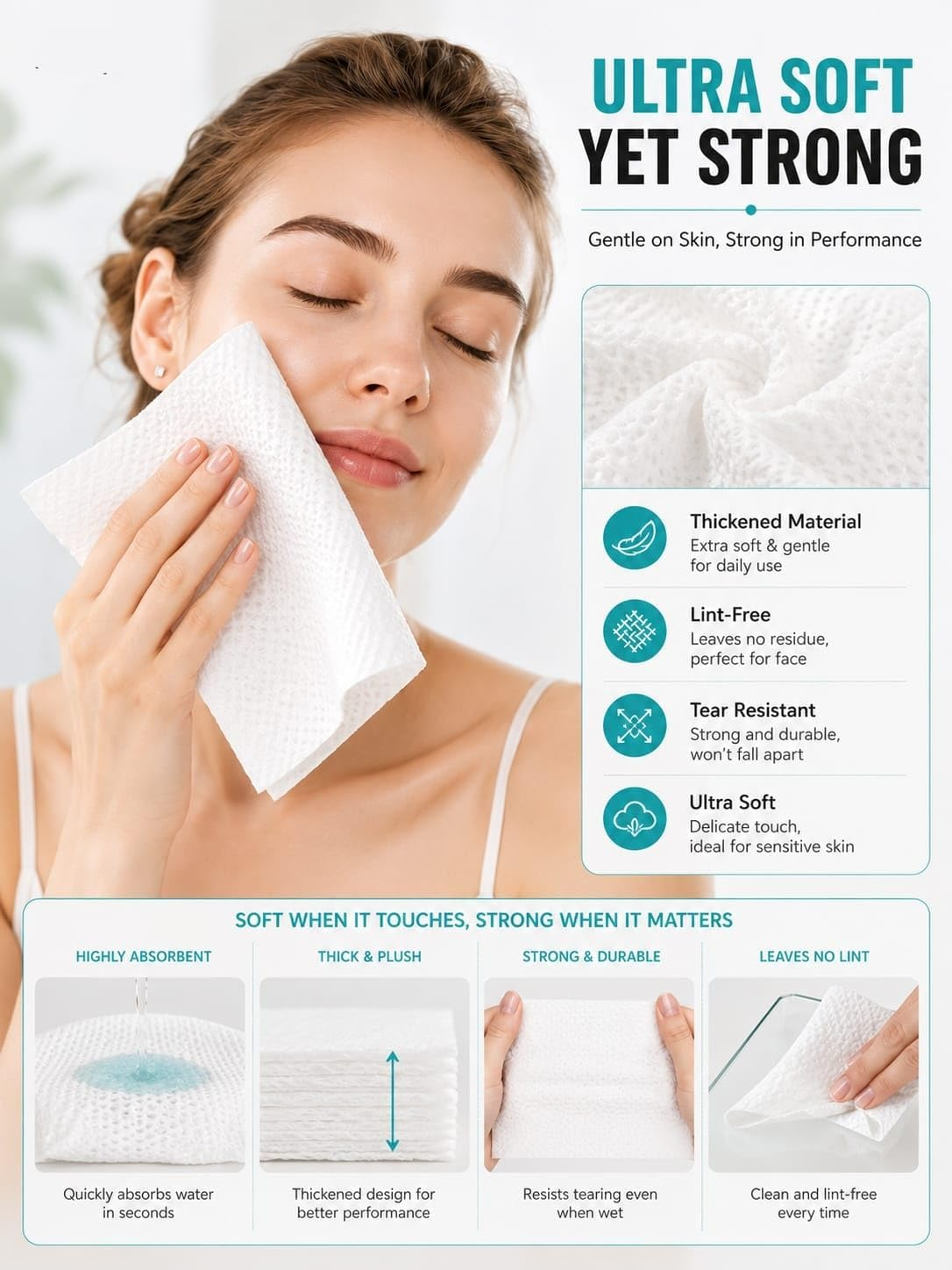 Disposable Biodegradable Face Towels