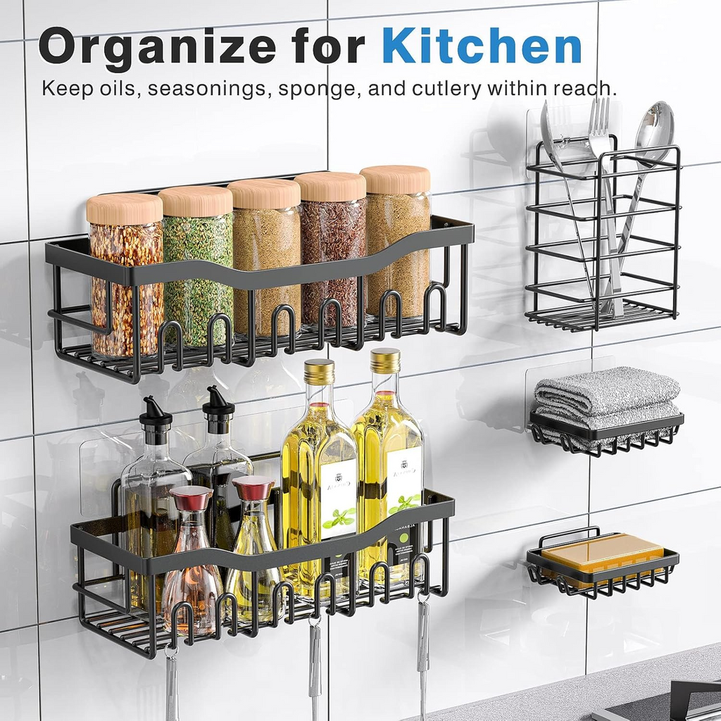 Adhesive Shower Caddy Organizer Set