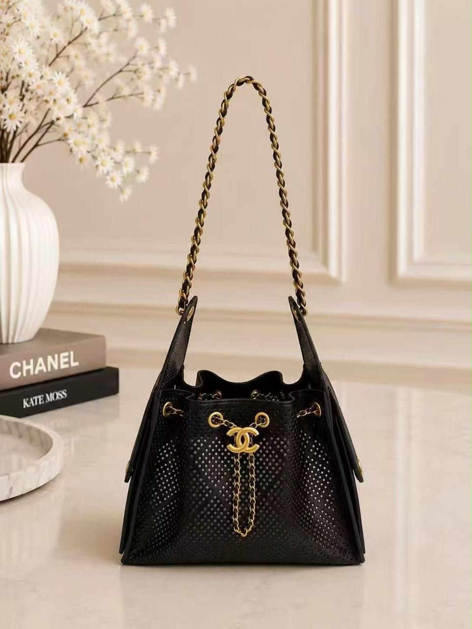 Signature Chain Drawstring Shoulder Bag