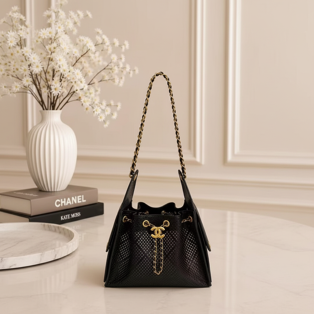 Signature Chain Drawstring Shoulder Bag