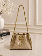 Signature Chain Drawstring Shoulder Bag