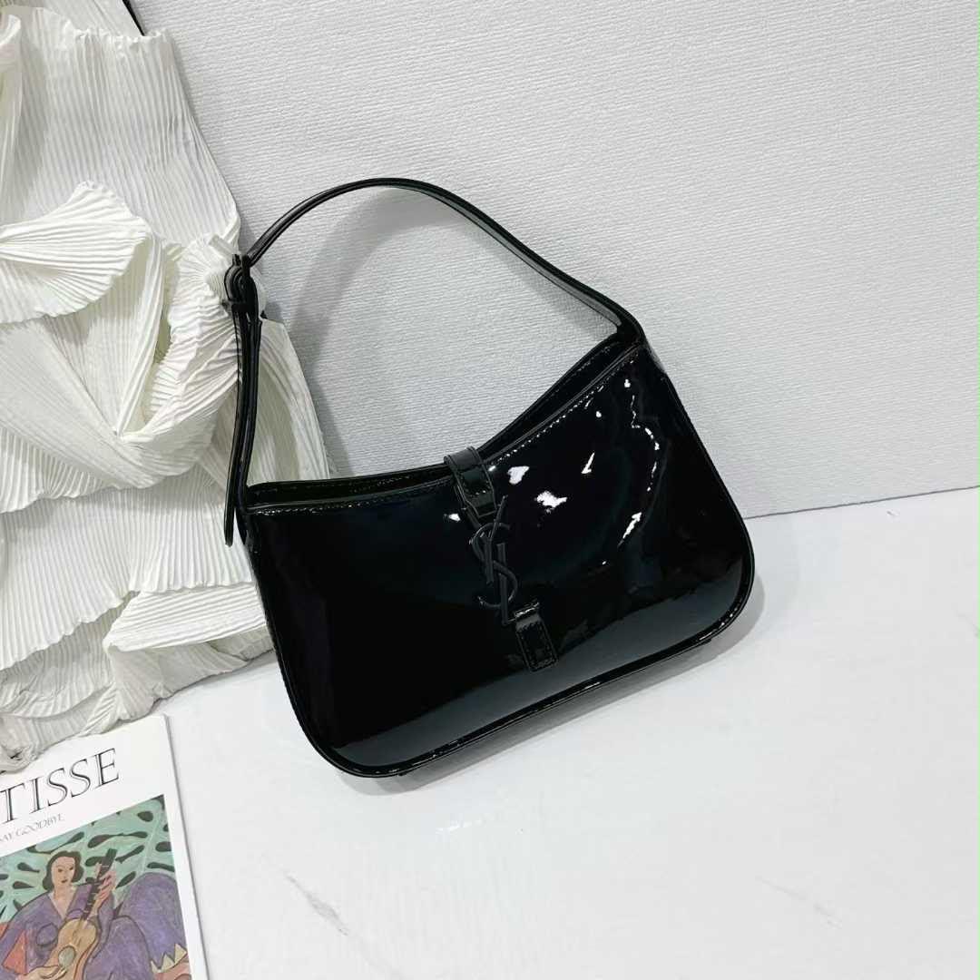 Glossy Crescent Shoulder Bag