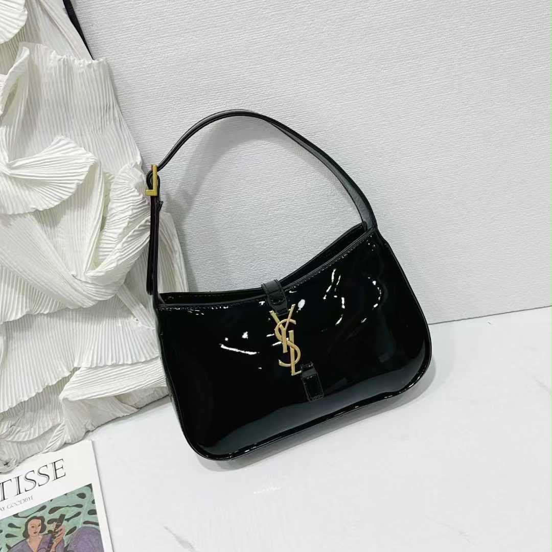 Glossy Crescent Shoulder Bag