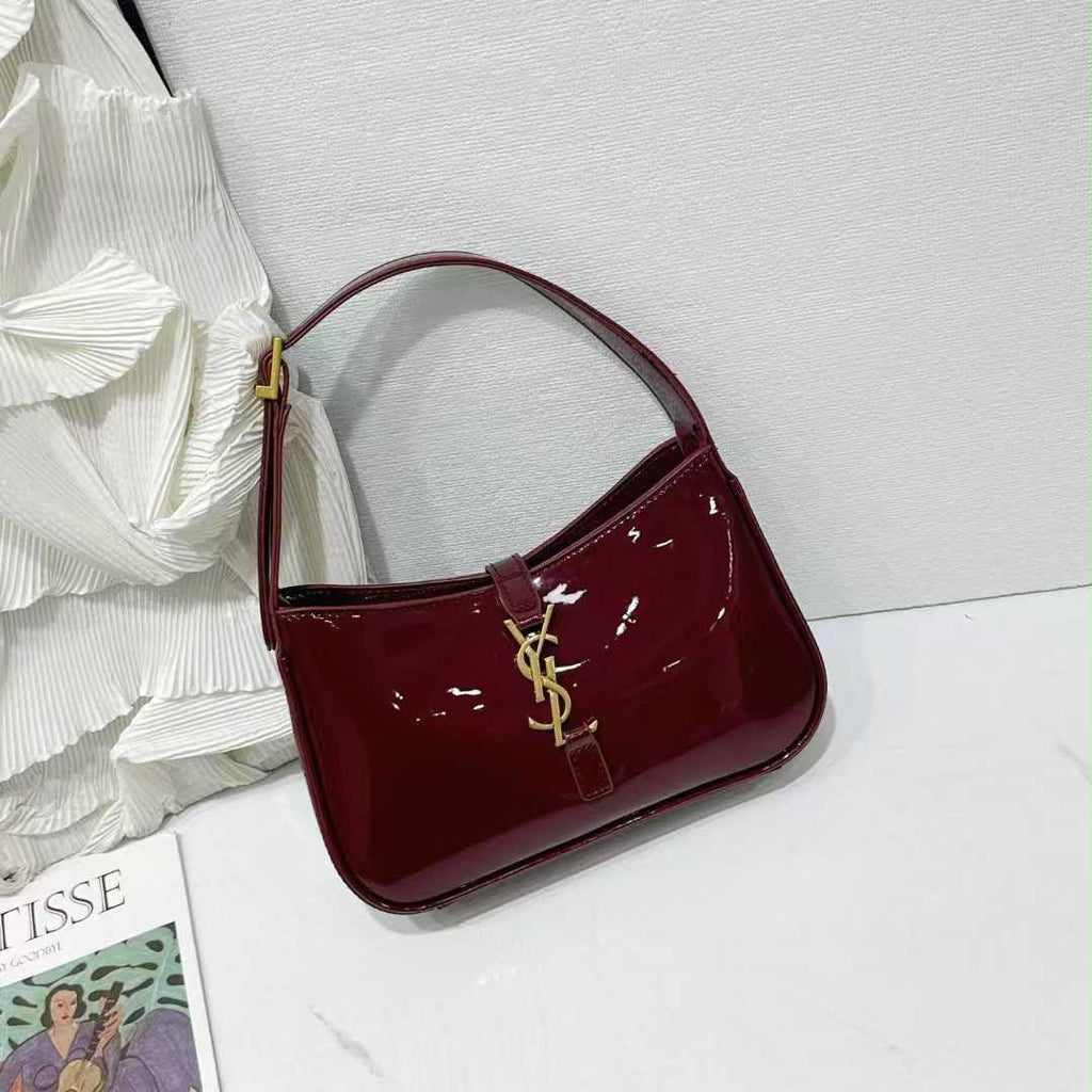 Glossy Crescent Shoulder Bag